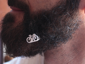 Bike for beard - lateral wearing in White Natural Versatile Plastic