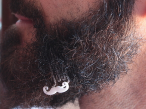 Mustache for beard - lateral wearing in White Natural Versatile Plastic