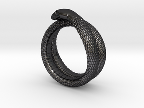 Snake Ring (various sizes) in Polished and Bronzed Black Steel