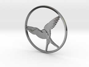 Artic Tern Circle in Fine Detail Polished Silver