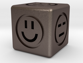 Emotional Dice (6 Sides) in Polished Bronzed Silver Steel