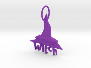 Witch Key Chain by Graphic Glee in Purple Processed Versatile Plastic