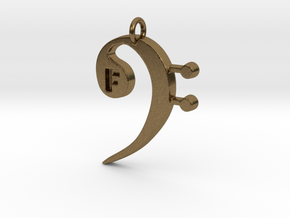 F Clef Pendant with «F» in Natural Bronze