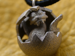 Dragon Hatching in Polished and Bronzed Black Steel