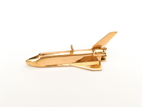 Space Shuttle Pendant in 18k Gold Plated Brass