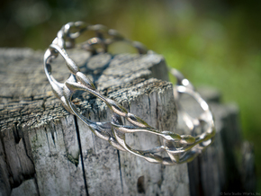 Garden Bangle in Polished Bronzed Silver Steel