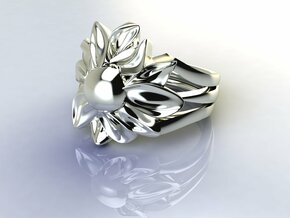 Flower of Love in Fine Detail Polished Silver
