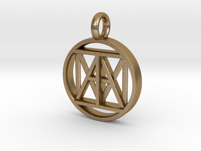 United "I AM" 3D Pendant 30mmx5mm in Polished Gold Steel