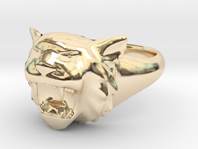 Awesome Tiger Ring Size11 in 14K Yellow Gold
