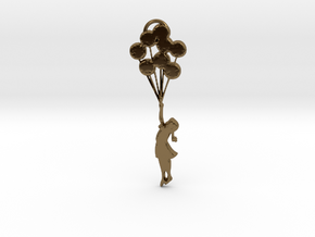 Banksy Girl with Balloons in Polished Bronze