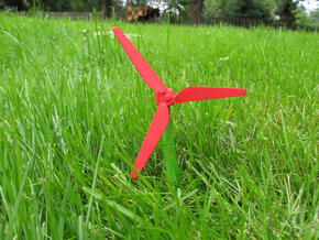 Chopstick Windmill - Slim blades in Red Processed Versatile Plastic