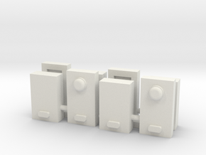 Electric Power Meter Box 1-87 HO Scale (4PK) in White Natural Versatile Plastic