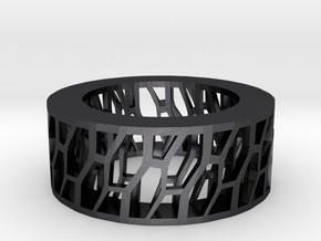Framework Ring- Intrincate Simple in Polished and Bronzed Black Steel