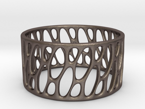 Framework Ring- Basic Intrincate Smooth in Polished Bronzed Silver Steel