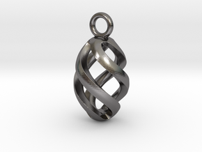 Twisted Oval Pendant in Polished Nickel Steel