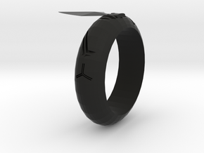 Arrowhead Ring in Black Natural Versatile Plastic