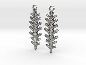 Quilted Sq Earrings (Fern) in Natural Silver