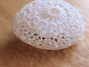 Knit-brooch in White Natural Versatile Plastic