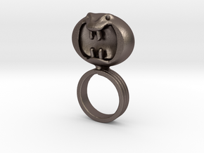 Dark Helmet's ring from Spaceballs Schwartz in Polished Bronzed Silver Steel