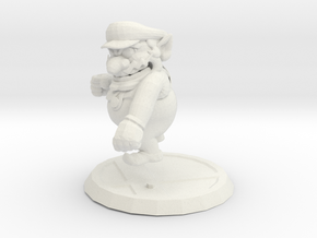 Super Smash Bros. Melee Wario Figure + Trophy Stan in White Natural Versatile Plastic