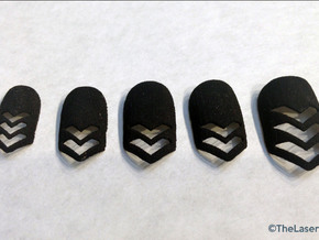 Chevron Nails (Size 2) in Black Natural Versatile Plastic