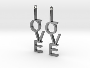 Love Earrings Small  in Polished Silver