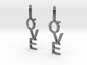 Love Earrings Large  in Polished Silver