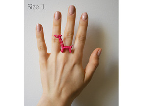 Ballon Girafe Ring size 1 in Pink Processed Versatile Plastic