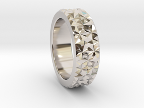 Light Reflection Ring in Rhodium Plated Brass