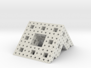 Menger roof (4 iterations) in White Natural Versatile Plastic