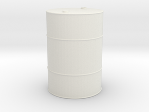 55 Gallon Drum 1/10 scale in White Natural Versatile Plastic