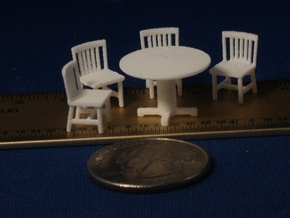 S Scale Round Tables x5 and Chairs x20 in White Natural Versatile Plastic