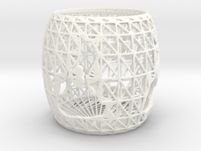3D Printed Block Island Tea Light 2 in White Processed Versatile Plastic