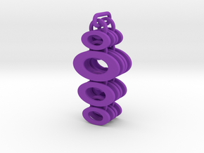 Linked Oval Dangle Earrings in Purple Processed Versatile Plastic