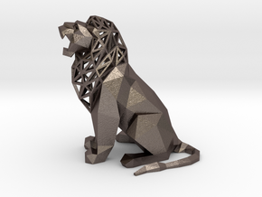 Roaring Lion in Polished Bronzed Silver Steel