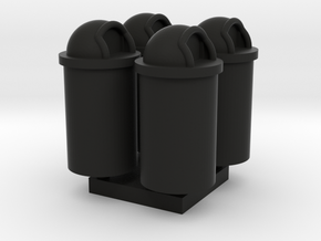 MOF Trash Can 55 Gal(4)[72-1] in Black Natural Versatile Plastic