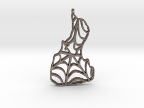 3D Printed Block Island Spidy Keychain 2 in Polished Bronzed Silver Steel