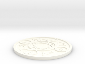 Magic Spell Circle Coaster in White Processed Versatile Plastic