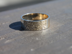 Fingerprint Ring Size 7 in 14k Gold Plated Brass