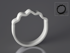 Wave Ring - Positive [sizes 7-10] in White Natural Versatile Plastic