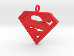 Superman Necklace in Red Processed Versatile Plastic