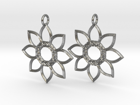 Celtic Flower Earrings in Natural Silver