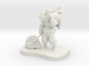 Barbarian Warrior Figurine in White Natural Versatile Plastic