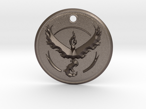 Team Valor Pendant- Pokemon Go in Polished Bronzed Silver Steel
