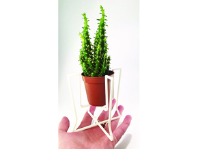 Plant holder elegant lines in White Natural Versatile Plastic