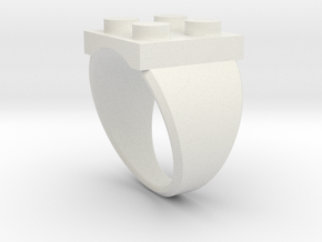 Lego-inspired Ring in White Natural Versatile Plastic: 10 / 61.5
