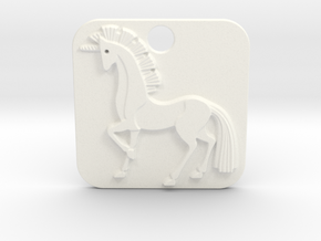 Unicorn Pendant in White Processed Versatile Plastic