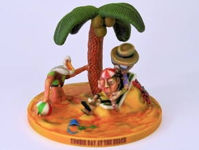 Zombie Day at the Beach diorama in Full Color Sandstone