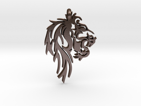 Leo Lion Zodiac Astrology Pendant in Polished Bronze Steel