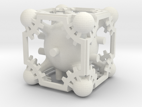 Spheres 'n' Gears D6 in White Natural Versatile Plastic